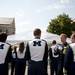 The Michigan marching band prepares to perform before the ceremonial ribbon cutting to South Hall on Friday. South Hall is the latest addition to the University of Michigan Law School. Daniel Brenner I AnnArbor.com